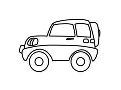 吉普車簡筆畫分步繪制圖示