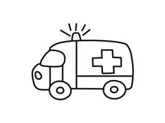 簡筆畫救護(hù)車分步繪制圖示