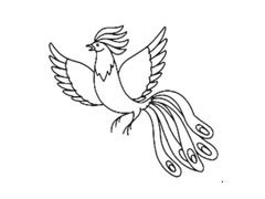 鳳凰簡筆畫分步繪制圖示