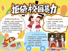 拒絕校園暴力手抄報模板