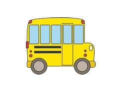 校車簡筆畫分步繪制圖示
