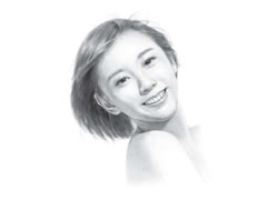 短發(fā)清純女生素描畫法步驟圖示解析
