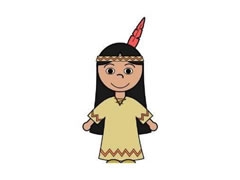 印第安女孩簡(jiǎn)筆畫分步繪制圖示