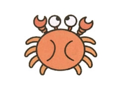 螃蟹幼兒簡筆畫手繪步驟圖示