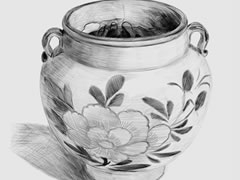 彩陶罐子素描畫(huà)法步驟圖示