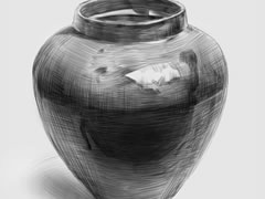 黑色罐子素描繪制步驟圖示
