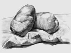 土豆素描畫(huà)法步驟圖示