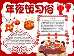 年夜飯習(xí)俗手抄報(bào)內(nèi)容模板