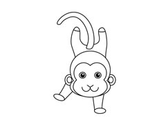 小猴子簡筆畫圖片