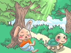 龜兔賽跑兒童插畫
