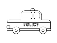 警車簡筆畫圖片