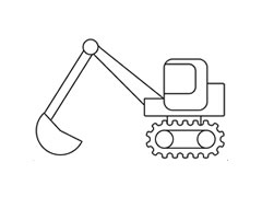 挖掘機(jī)簡(jiǎn)筆畫圖片