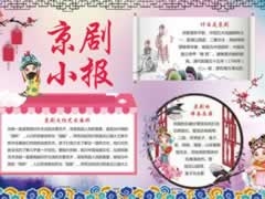 京劇小報手抄報內(nèi)容模板