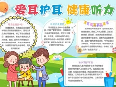 關愛耳朵保護聽力手抄報內(nèi)容模板