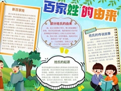 百家姓的由來手抄報內容模板