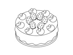 生日蛋糕簡(jiǎn)筆畫(huà)圖片