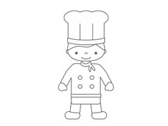 廚師簡(jiǎn)筆畫圖片