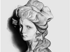 西洋少女胸像的素描畫法步驟圖示