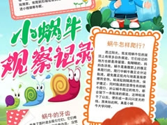 小蝸牛觀察記錄手抄報模板