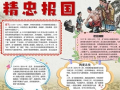 精忠報(bào)國(guó)手抄報(bào)模板