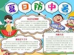 夏日防中暑手抄報模板