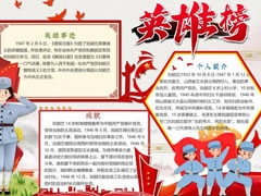 緬懷英雄劉胡蘭手抄報(bào)模板