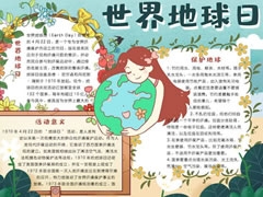 世界地球日手抄報(bào)模板