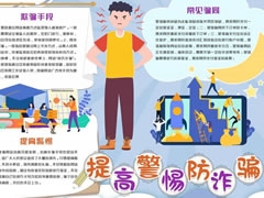 提高警惕防詐騙手抄報模板