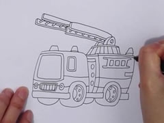 消防車(chē)簡(jiǎn)筆畫(huà)