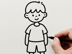 小男孩簡(jiǎn)筆畫(huà)