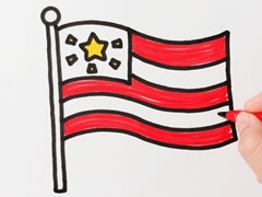 國(guó)旗簡(jiǎn)筆畫(huà)步驟教程